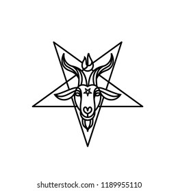 Cartoon Style Satan Drawing Goat Head Stock Vector (Royalty Free ...