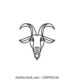 Cartoon style Satan drawing, goat head with pentagram and fire. Beelzebub or Baphomet, satanic symbol. Cute devil vector illustration.