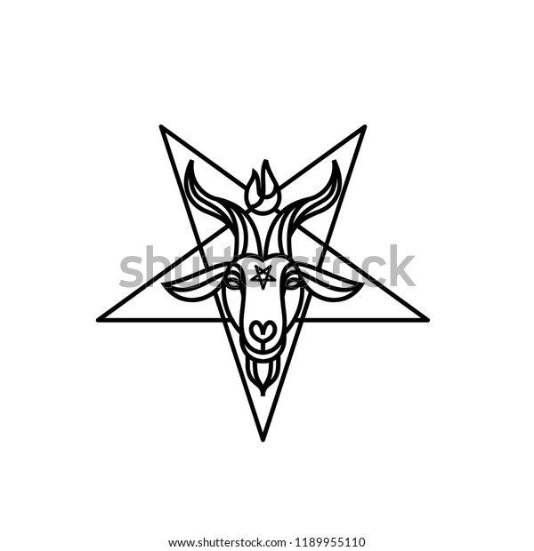 Cartoon Style Satan Drawing Goat Head Stock Vector (Royalty Free ...