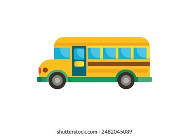 cartoon style school bus vector artwork illustration