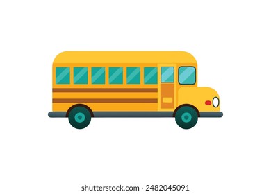 cartoon style school bus vector artwork illustration