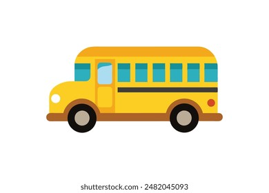 cartoon style school bus vector artwork illustration