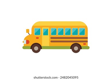 cartoon style school bus vector artwork illustration