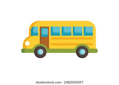 cartoon style school bus vector artwork illustration