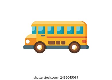 cartoon style school bus vector artwork illustration