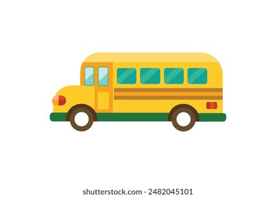 cartoon style school bus vector artwork illustration