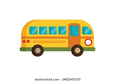 cartoon style school bus vector artwork illustration