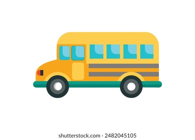 cartoon style school bus vector artwork illustration