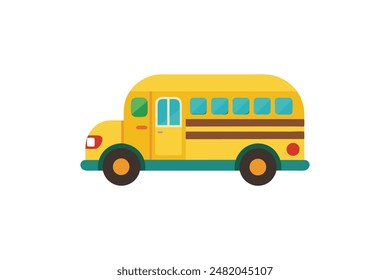 cartoon style school bus vector artwork illustration