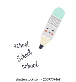 Cartoon style scribbled pencil vector illustration. Design for decoration notebook, planner, notepad, copybook and journal.
