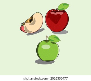 cartoon style a set of apple illustration