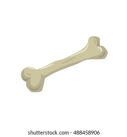 cartoon style single bone isolated on white background. Halloween and medical symbol vector.