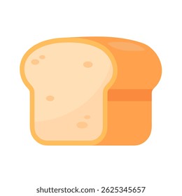 Cartoon style slice of bread with a soft texture