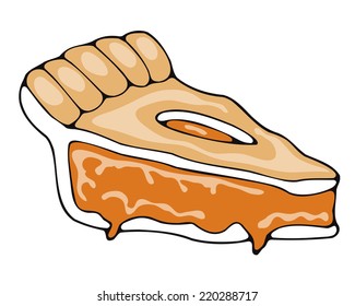 cartoon style slice of pumpkin pie