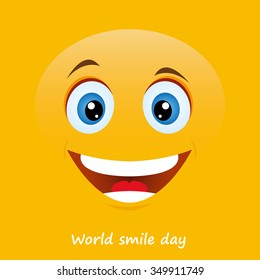 Cartoon style smiles. World smile day