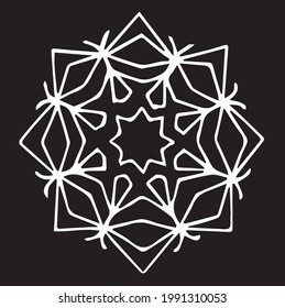 Cartoon  style snowflake. Vector stock illustration for the holidays New Year, Christmas.