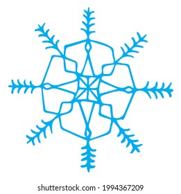 Un copo de nieve al estilo de las caricaturas. Ilustración de material vectorial para las vacaciones Año Nuevo, Navidad.