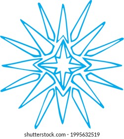Cartoon  style snowflake. Vector stock illustration for the holidays New Year, Christmas.