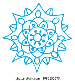 Un copo de nieve al estilo de las caricaturas. Ilustración de material vectorial para las vacaciones Año Nuevo, Navidad.