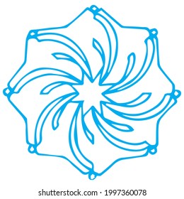 Cartoon  style snowflake. Vector stock illustration for the holidays New Year, Christmas.