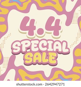 Cartoon style special sale banner with playful pastel color palette and abstract organic background. Perfect for ecommerce promo, flash deals, kids store ads, and online shopping events.