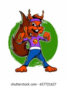 Cartoon style squirrel, vector cartoon character