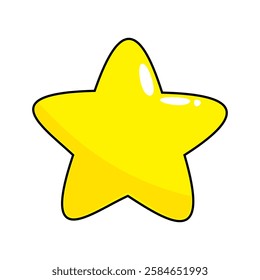 cartoon style stars isolated on a white background