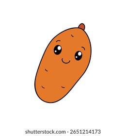 Estilo de desenhos animados batata doce lisa terroso design Ilustração vetorial