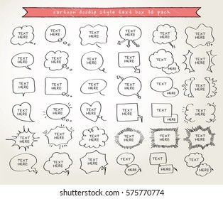 cartoon style text box, black line, speech bubble, tooltip, Vector EPS10