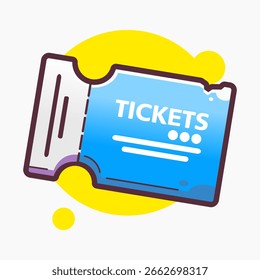 Cartoon style ticket, premium vector art with objects that can be changed as needed.