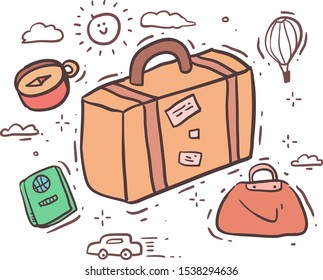 cartoon style travel design  .Travel vector illustration