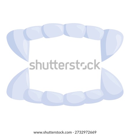 Cartoon style vampire teeth bared in a menacing grin, ideal for halloween themed designs