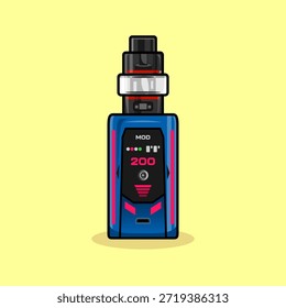 Cartoon Style Vape Pod and Mod System Illustration