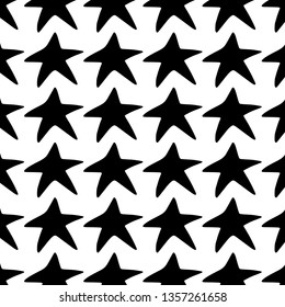 Cartoon style vector doodle illustration of black star shape pattern. Great design for invitations, cards, websites, wrapping paper, textile. Drawing isolated on white background. Sky, night