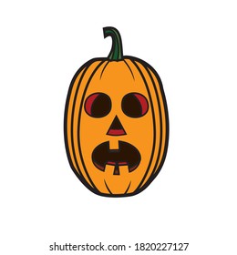 Cartoon style vector Halloween pumpkin 