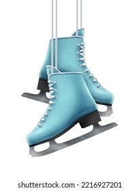 Vektorsymbol im Cartoon-Stil. Eislaufstiefel. Einzeln auf weißem Hintergrund.