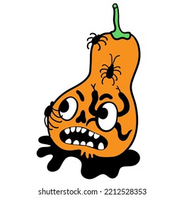 cartoon style vector illustration halloween pumpkins