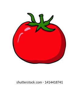 Cartoon style  vector illustration Isolated on white background with tomato,for menu, banner,poster, greeting card,label,  emblem,kitchen print
