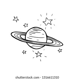 Cartoon Style Vector Illustration Saturn Planet Stock Vector (Royalty ...