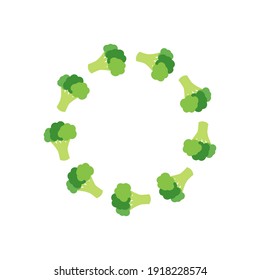 Ilustración vectorial estilo caricatura para el Día Mundial del Vego con verduras frescas de brócolli redondo.