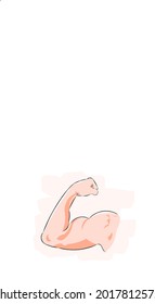 Cartoon style Vector of a left hand muscle, can be used as illustration Or symbol of power, strength, struggle, sport, spirit, and etc.