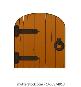 Cartoon style Wooden Arc door illustration on white