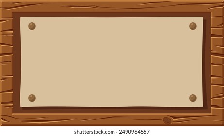 Cartoon style wooden frame illustration_recycled paper_16:9