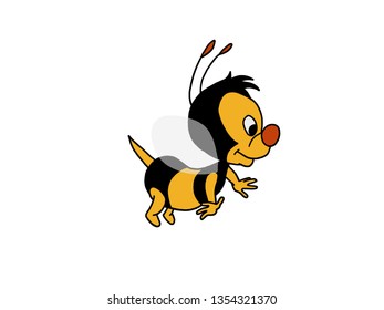 Cartoon style worker bee