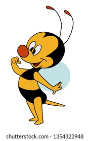 Cartoon style worker bee