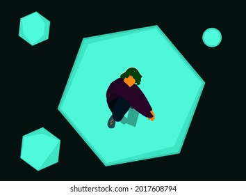 Cartoon Stil junge Mann Vektorgrafik. Flachdesign
