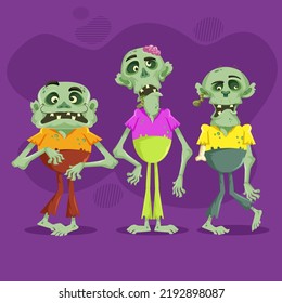 
CARTOON STYLE ZOMBIES CHARACTERS FOR HALLOWEEN