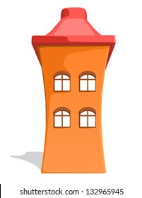 Cartoon styled house. Vector illustration