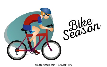 Cartoon stylish man riding on cool BMX bike