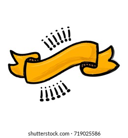 Cartoon stylized ribbon with paint effect
